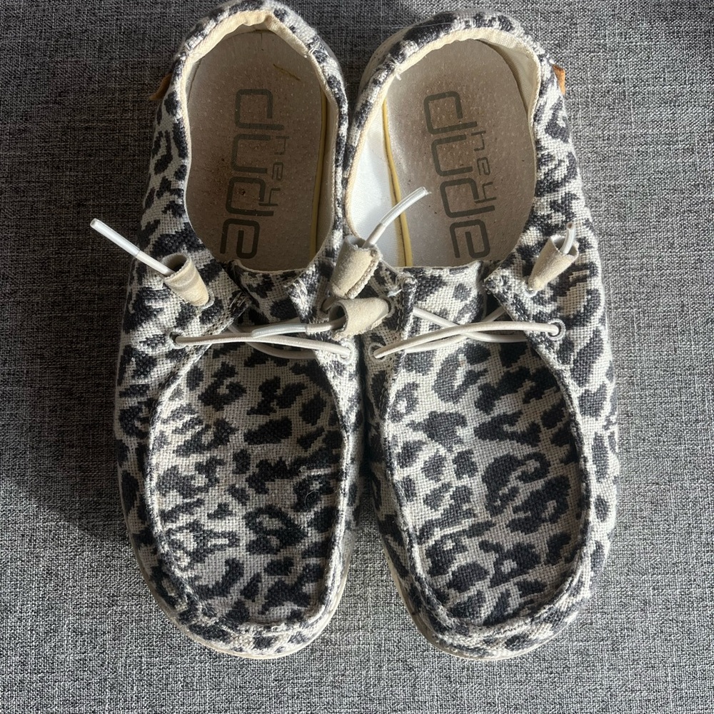 Hey Dudes Wendy woven cheetah gray